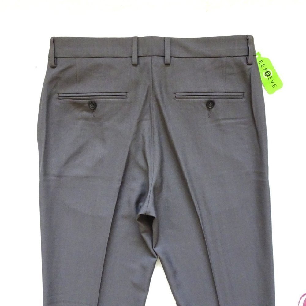 Haggar Dress Pants Men's 32x34 Gray Flat Front Flex Waistband Office Work - Picture 4 of 7